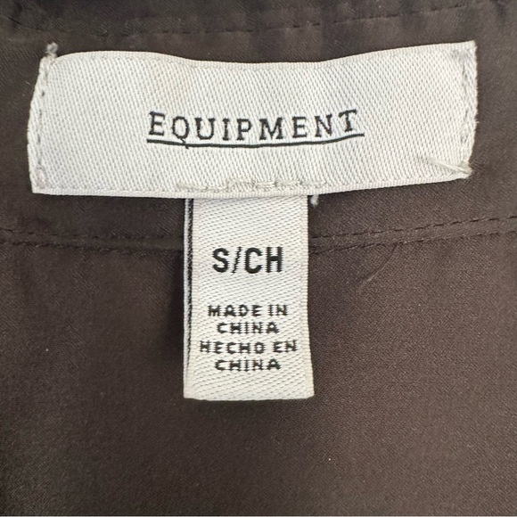 Equipment Black Button Down Satin Blouse Long Sleeve Women’s Small Career Office - Picture 7 of 13